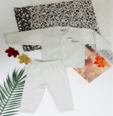 Bộ nỉ sơ sinh tay kẻ pha len TE001 (0-6M)